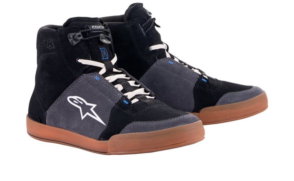 Alpinestars Chrome Zwart Asfalt Gum Blauw Motorschoenen - Laars