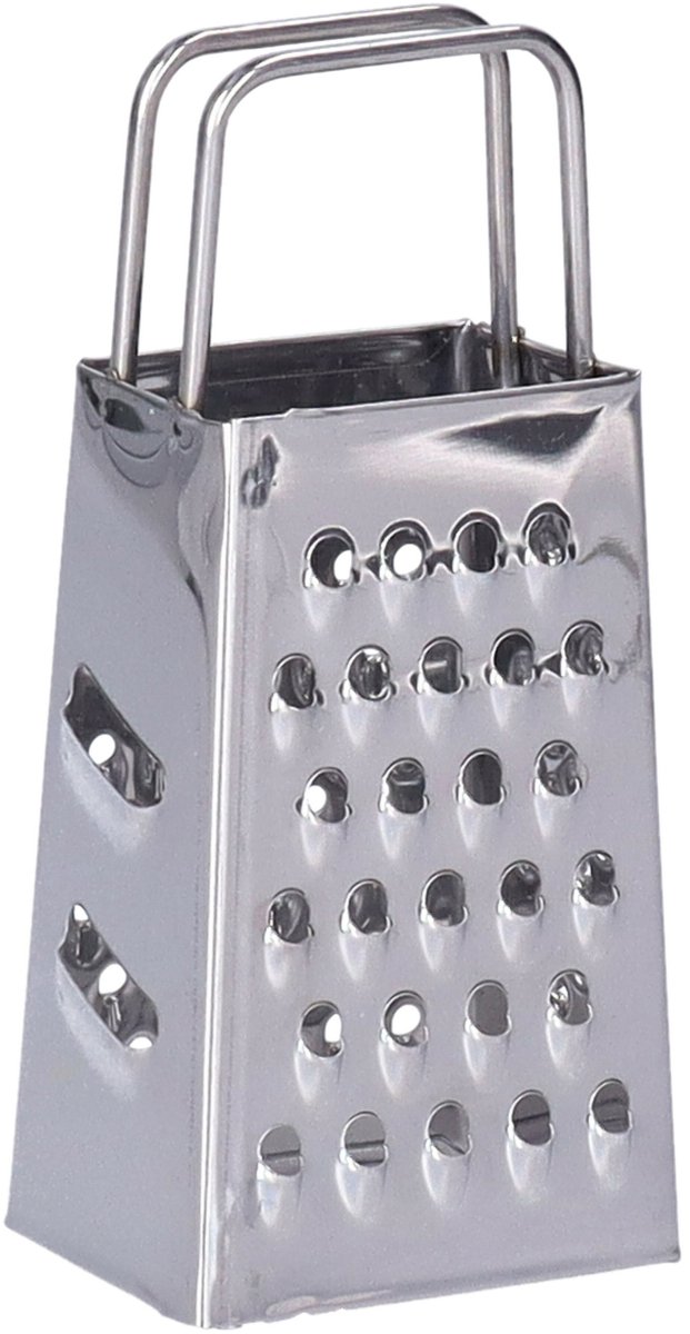 Mini rasp - zilver - RVS - kleine rasp - keukenrasp - handrasp - 4-zijdig