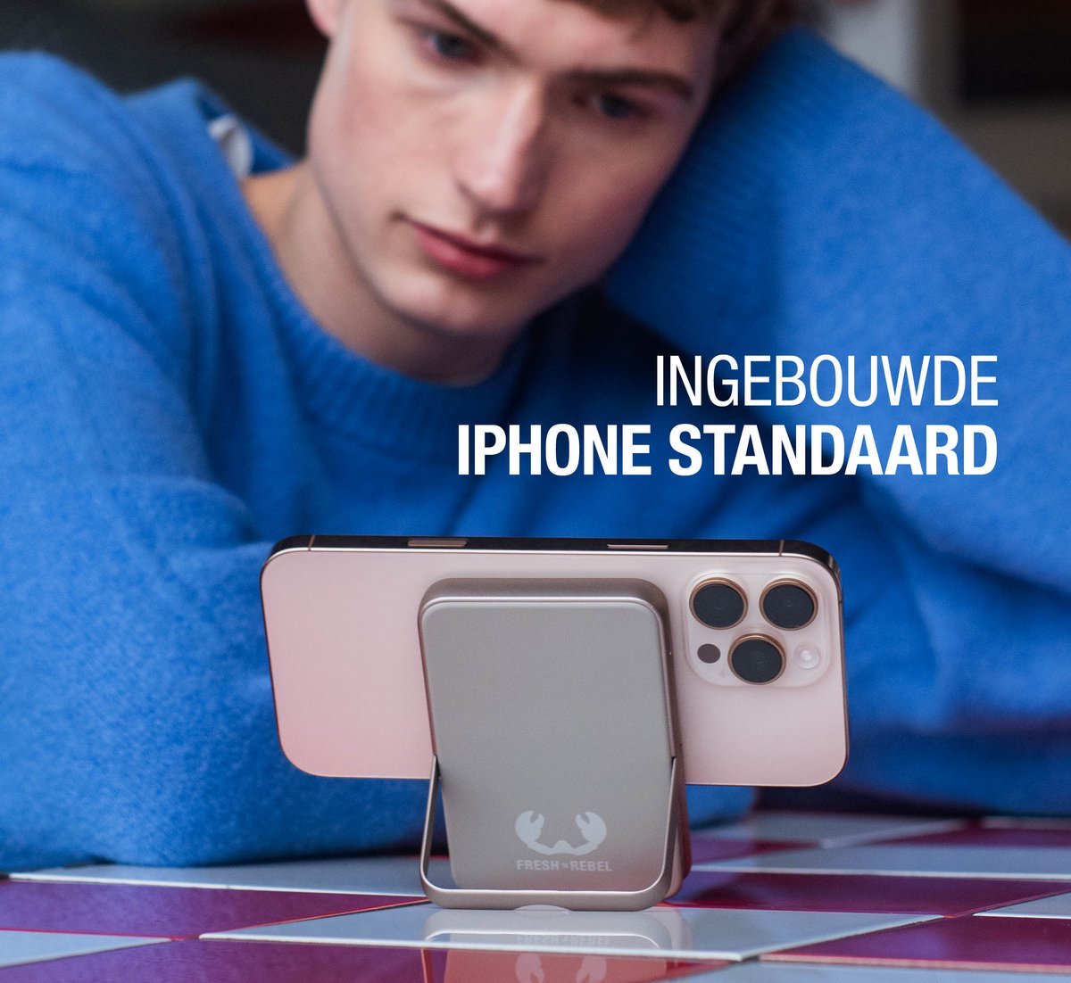 Fresh Magnetische Powerbank 5000 mAh Draadloos Groen - afbeelding 3