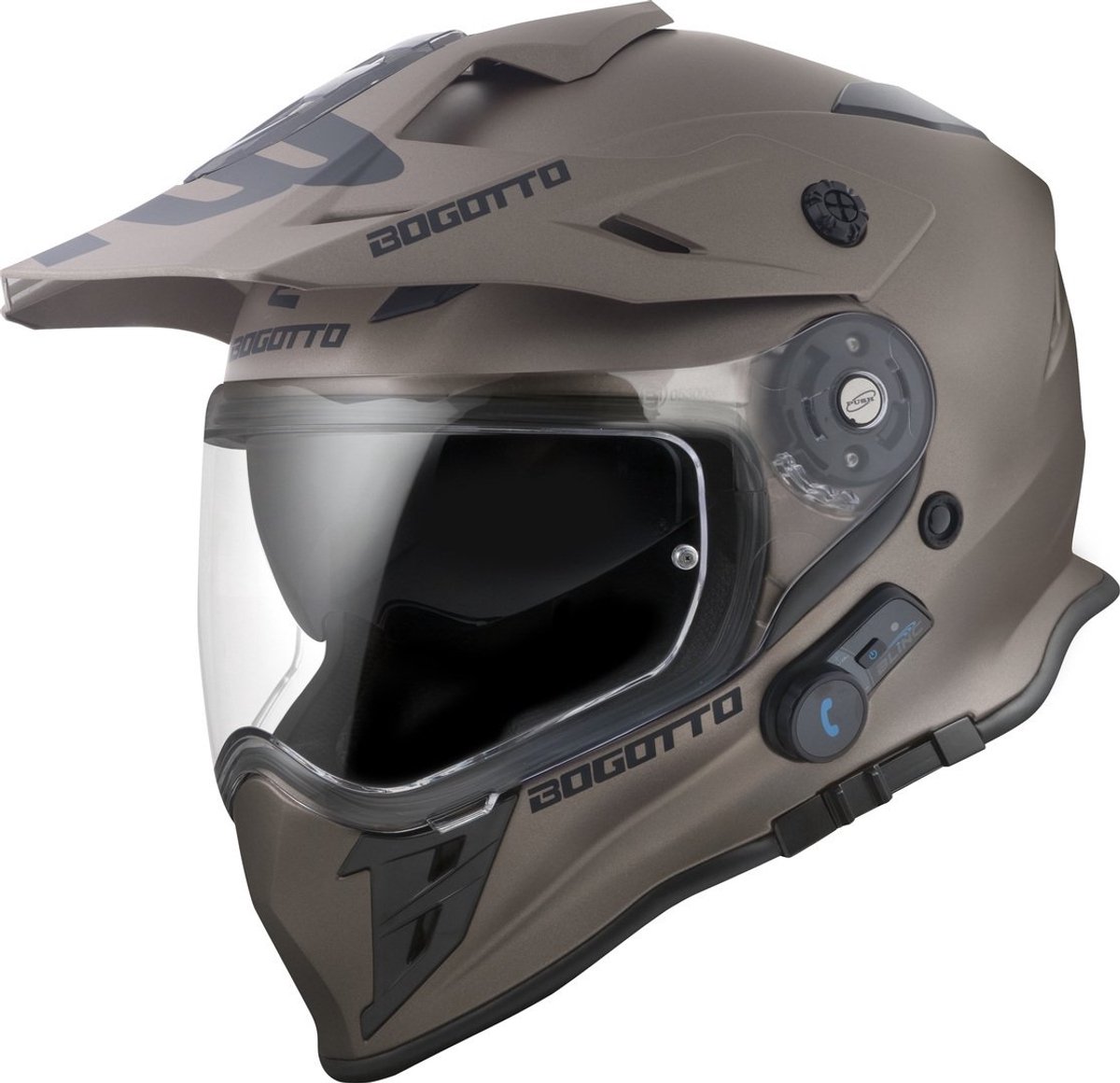 Bogotto H331 BT Bluetooth Bruin Enduro Helm - Maat M - Helm