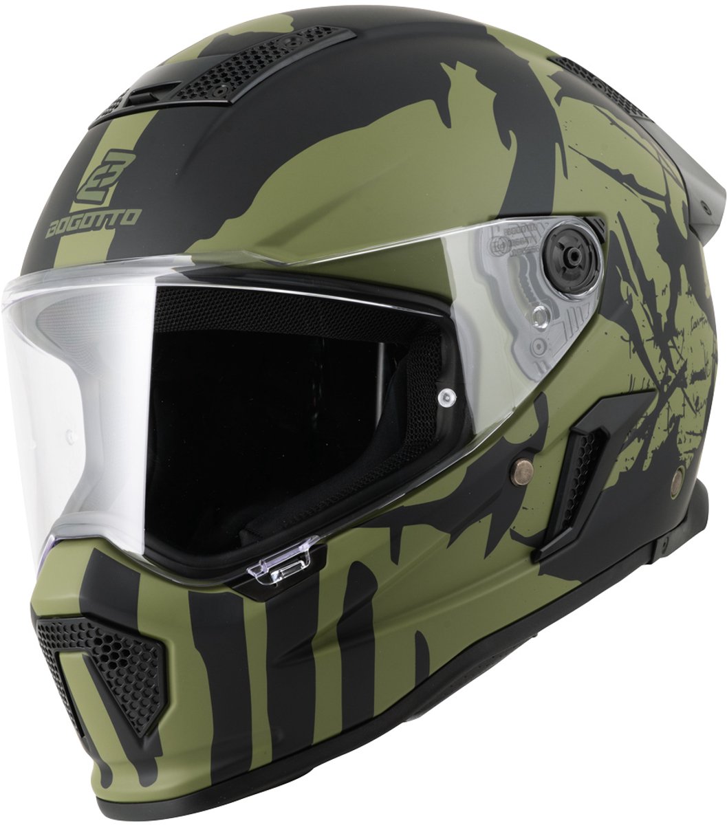 Bogotto Rapto Demon Groen Integraalhelm - Maat M - Helm
