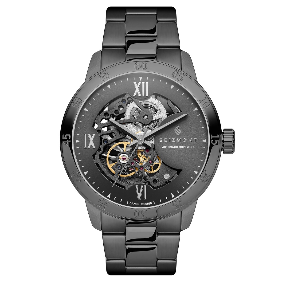 Seizmont - Heren - Zwart Horloge - Glas - 36mm