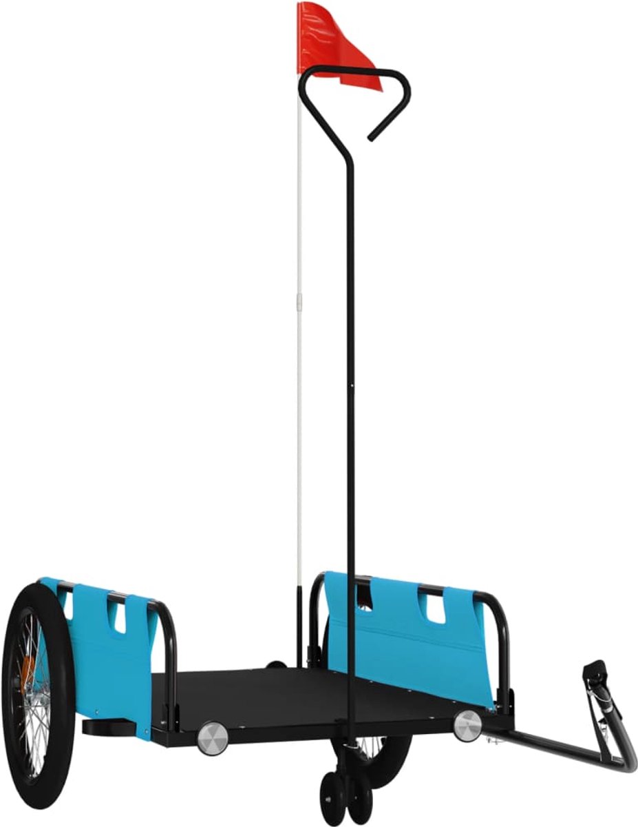 vidaXL - Fietstrailer - oxford - stof - en - ijzer - blauw - en - zwart