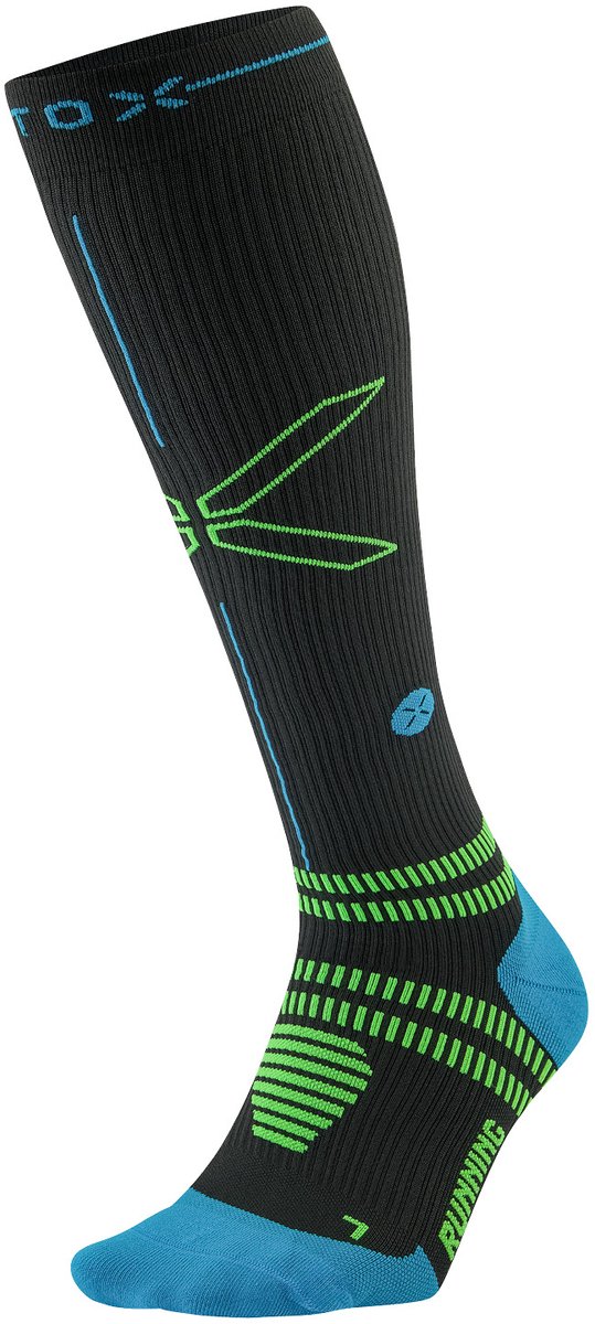 STOX Energy Socks Hardloopsokken Heren - Compressiekousen - Compressie Sokken Hardlopen - Sportsokken Antraciet - Maat XL: 46-49 - 1 Paar