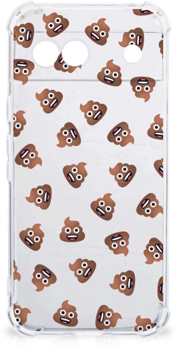 Doorzichtige Silicone Hoesje voor Google Pixel 8A Poep Emojis