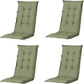 Madison - Tuinstoelkussen Hoge Rug Basic green - Ca. 123x50 cm - Set van 4