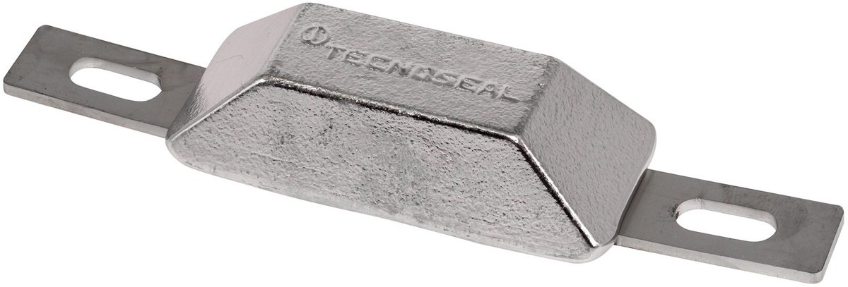 Zinken platte anode met roestvrijstalen lip, voorgeboord, 0,50 kg