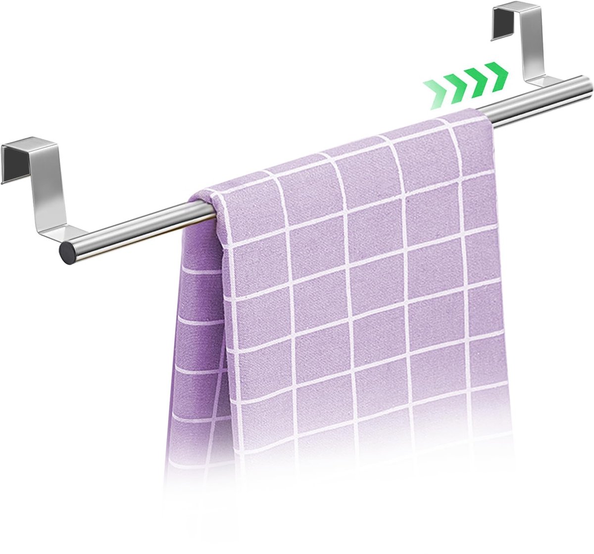 My Ninki ® Verstelbare Roestvrijstalen Handdoekhouder voor Keuken en Badkamer, Zonder Boren, Uitbreidbaar tot 40 cm