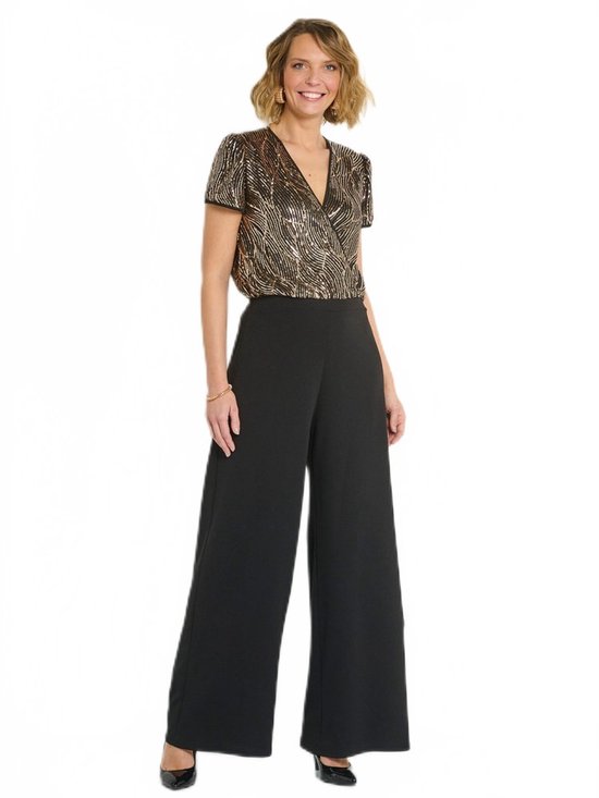 Tailleur-pantalon cache-cœur à paillettes