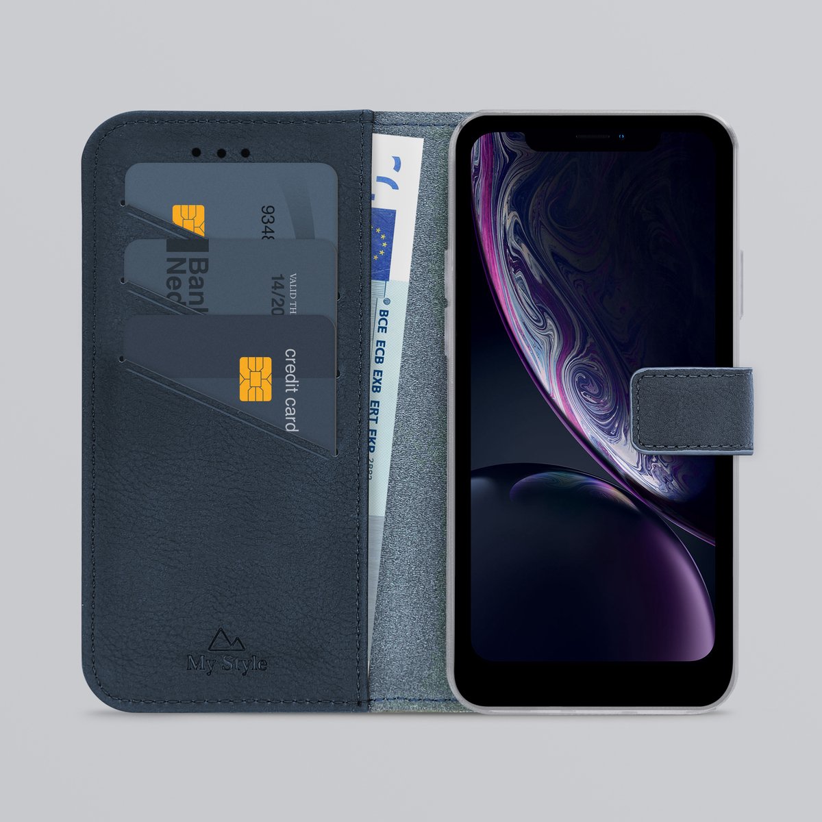 My Style Telefoonhoesje geschikt voor Apple iPhone 11 Hoesje | My Style Flex Wallet Bookcase Portemonnee | Pasjeshouder voor 3 Pasjes | Telefoonhoesje voor Pinpas / OV Kaart / Rijbewijs - Royal Blue | Blauw