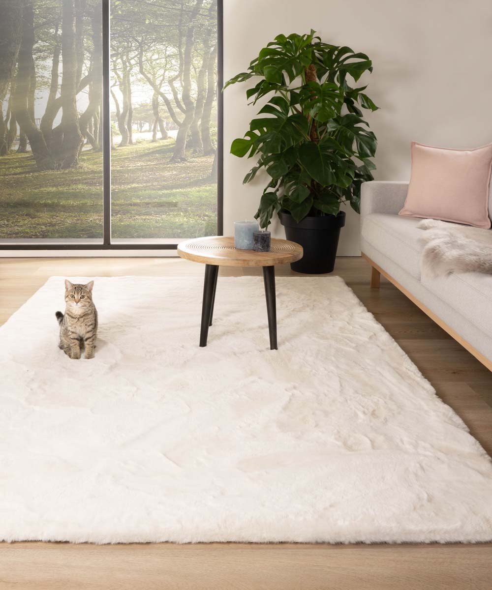 Fluffy vloerkleed - Comfy plus wit 230x330