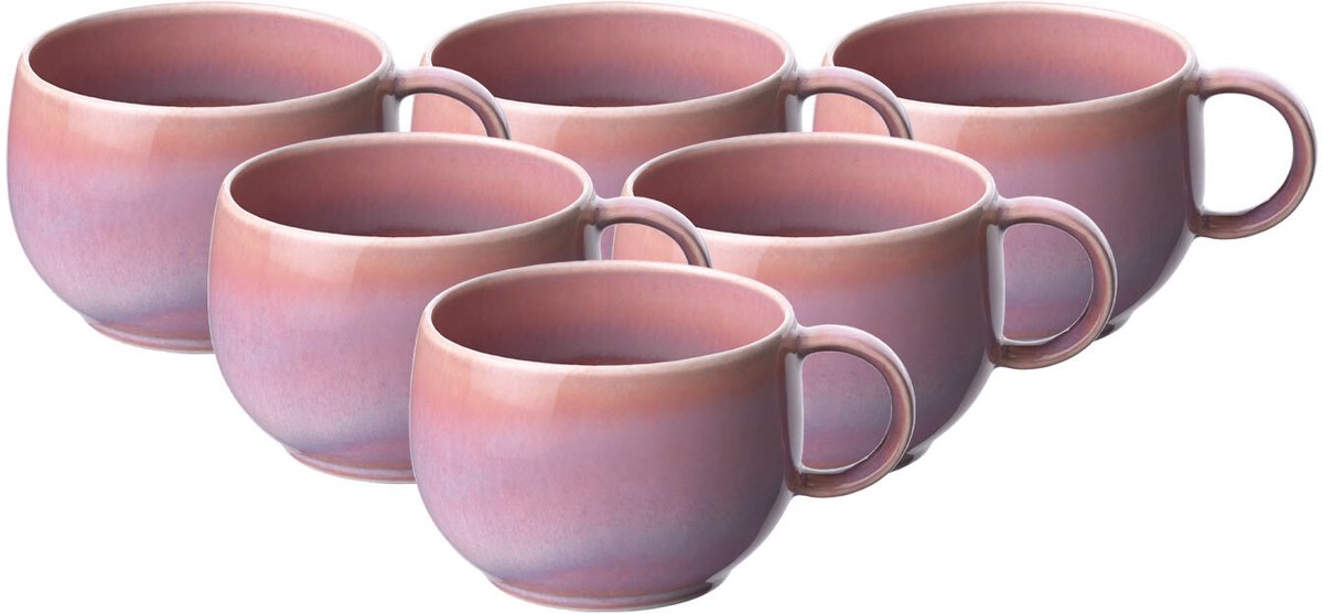 Espressotassen Perlemor Coral 60 ml Set van 6