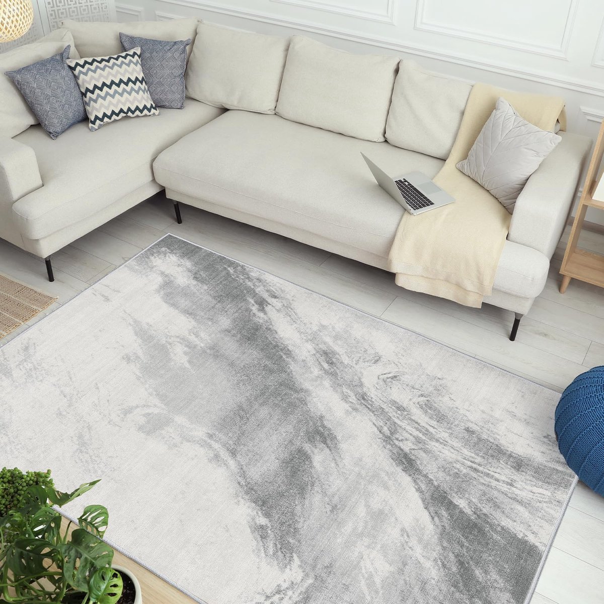 My Ninki ® Modern en Stijlvol Laagpolig Vloerkleed voor Woonkamer of Kantoor, Superzacht en Antislip, 160 x 230 cm