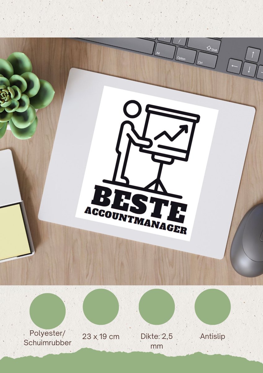 Akyol - beste accountmanager Muismat - Collega - medewerker - werknemer - 23 bij 19 cm