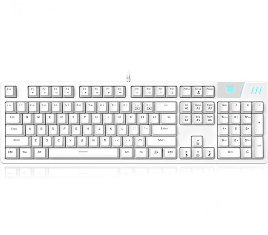 SunSonny N-J11PRO Mechanisch Gaming Toetsenbord Wit - 104 Keys Ergonomisch Bedraad RGB Gaming Keyboard - Red Switches