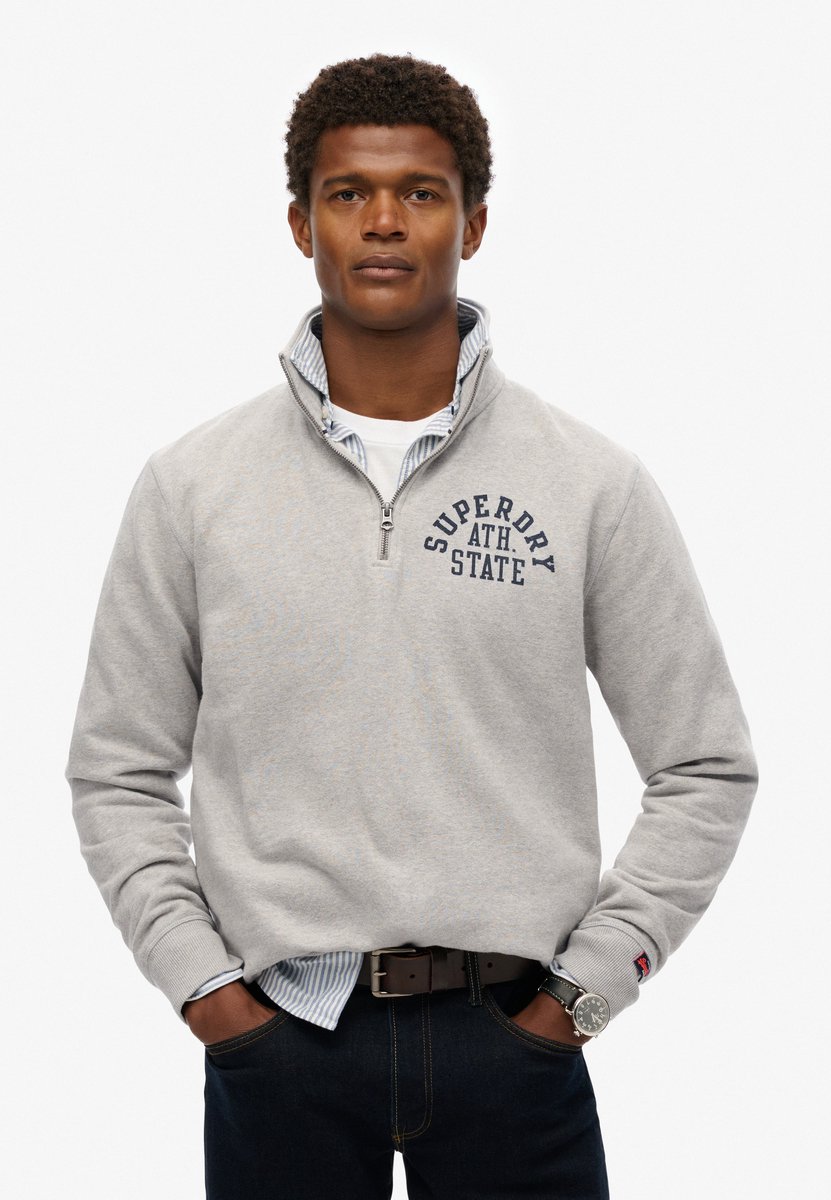 Superdry Athletic Essentials sweatshirt met halve rits Heren Truien Grijs