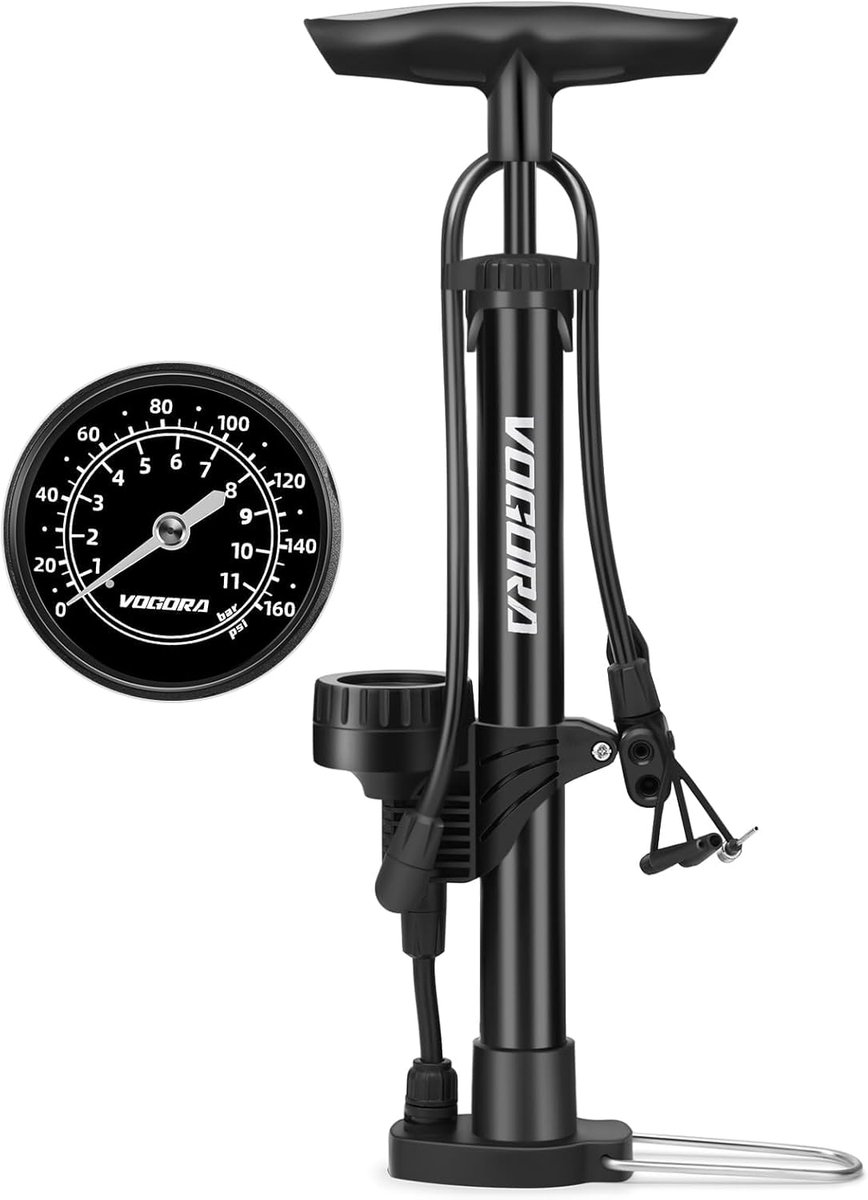 Fietspomp met Drukmeter voor Presta en Schrader Kleppen - Ideaal voor Fietsen en Autobanden