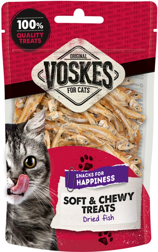 Voskes Gedroogde Vis - 10 x 60 gr - Voordeelverpakking