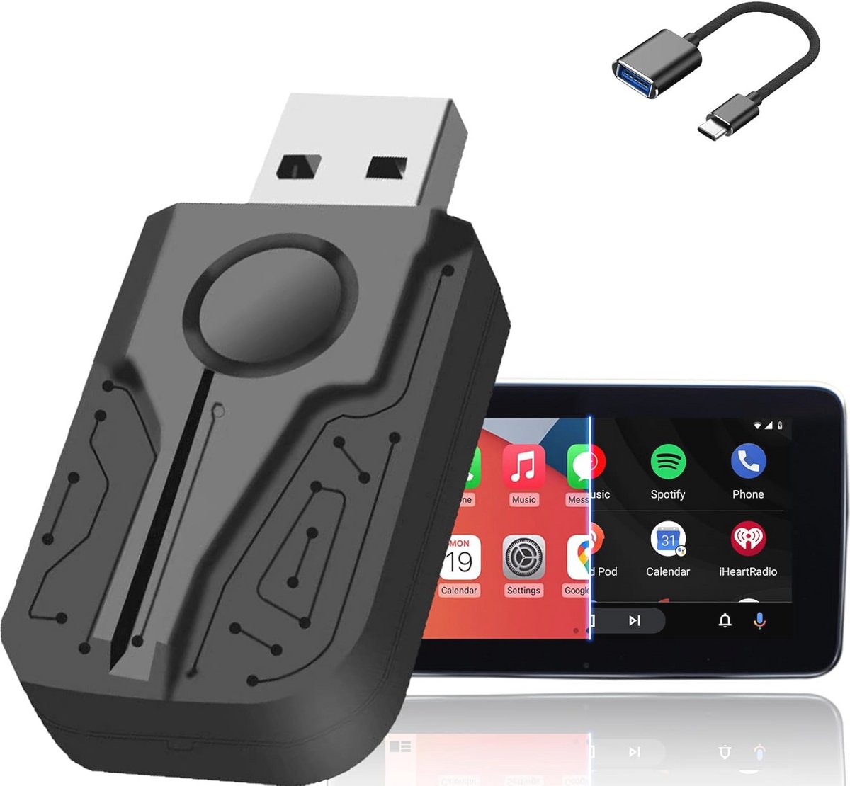 Draadloze USB CarPlay en Android Auto Adapter - Plug & Play voor Auto's vanaf 2016