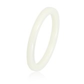 My Bendel - Onbreekbare Smalle Witte Keramieken Ring 2 Mm - Keramieken Ring • 2 Mm • Wit - met Luxe Cadeauverpakking | Sieraden Voor Dames | Maat 16.00 Mm / Maat 50