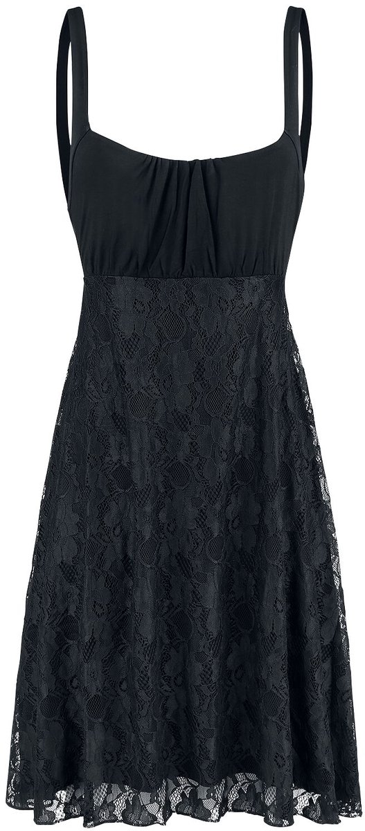 Black Premium by EMP Zwart jurkje met kanten rok - Dames - L