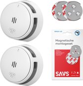 Bol.com SAVS S10 Rookmelder 2-pack - 2 Rookmelders - 10 jaar batterij - Met magneet montage - Compact design - Voldoet aan Europ... aanbieding