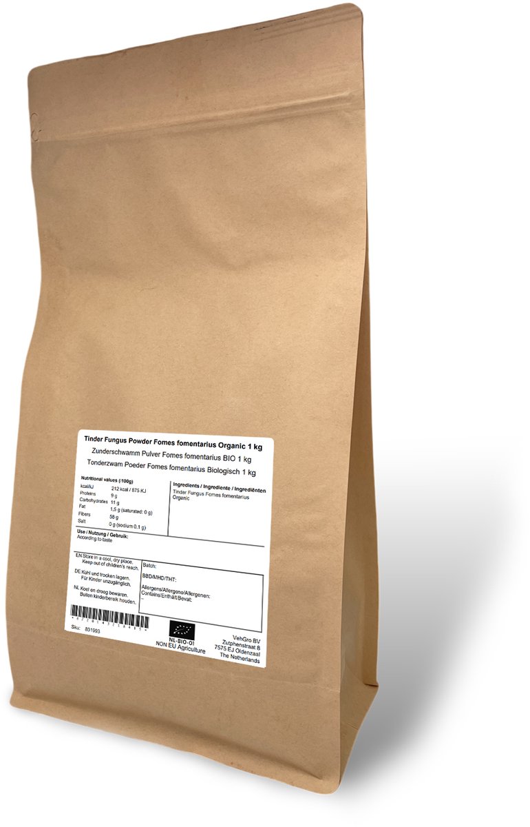 Tonderzwam Poeder Fomes fomentarius - 1 Kg - VehGro
