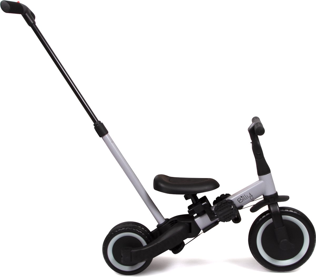 Billy 4 in1 Driewieler met duwstang - Loopfiets - Kinderfiets - Balance Bike - Gio - Zwart-Grijs — afbeelding 6