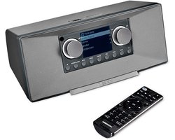 MEDION P85333 internetradio met DAB+ (wifi, FM, Spotify Connect, Amazon Music, DLNA, USB, hoofdtelefoonaansluiting, AUX, stereo line-out cinch, slaaptimer) grijs