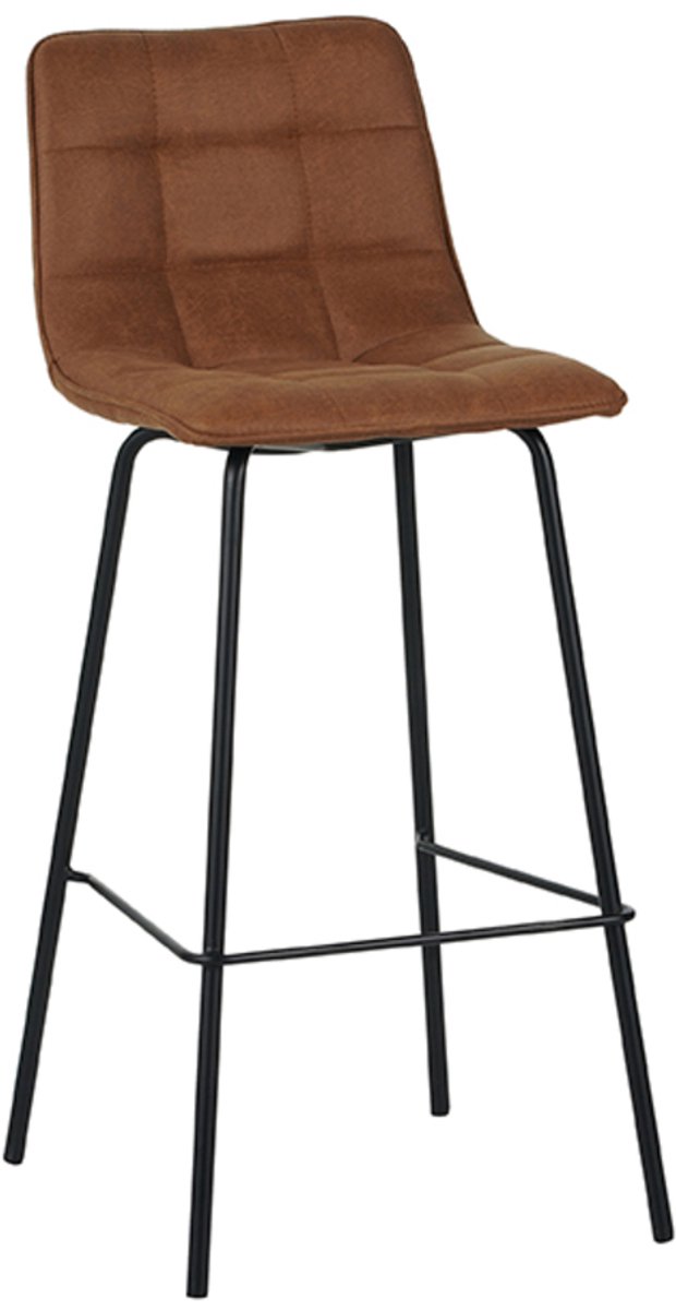 LABEL51 Bistro Barkruk - Bruin - Stof - Hoog - Kruk