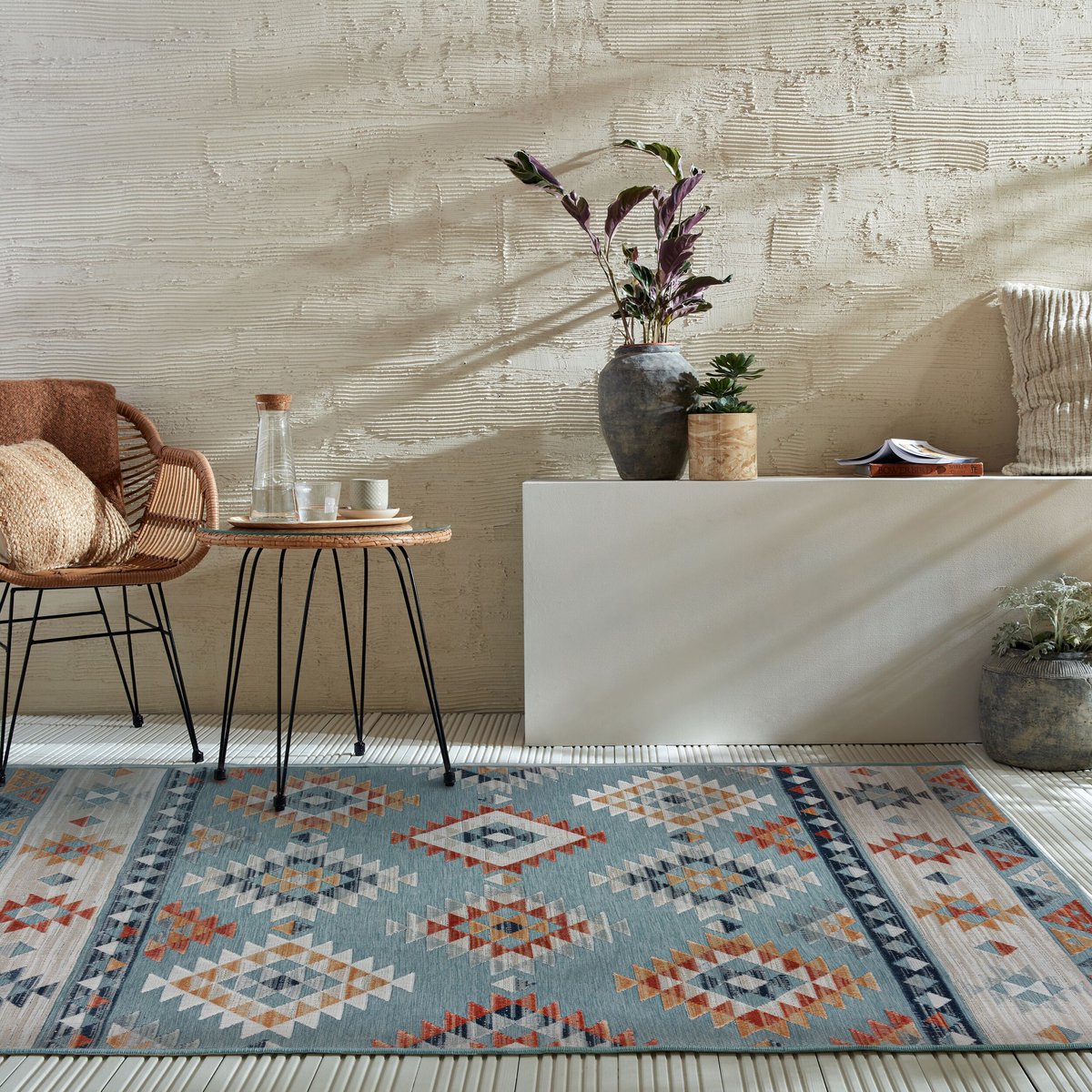 Flycarpets Binnen & Buitenkleed Avery - Blauw 200x290 cm