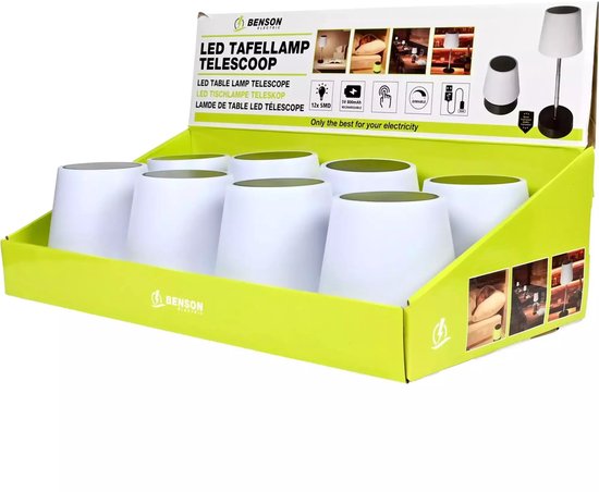 Benson Dimbare LED tafellamp - Oplaadbaar - Telescoopontwerp - Touch bediening - Warm wit licht van Benson — afbeelding 5