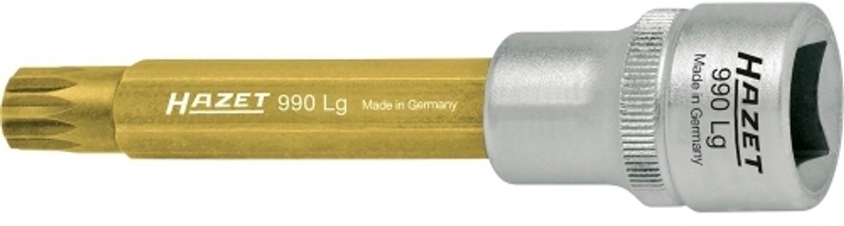 HAZET Dopsleutelbit 990LG-12 · 1/2 inch (12,5 mm) vierkant hol · Binnenveeltandprofiel XZN · SW M12