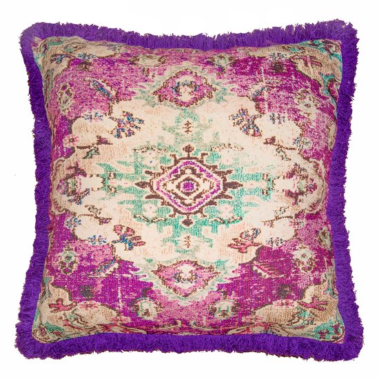 Coussin Décoratif Carré 45cm Shabby Chic – Motif Floral Et Texte Français 'Paris' – Beige