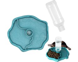 Geautomatiseerde Voer- en Drinkkom voor Reptielen, Schildpadden en Knaagdieren - Blauw