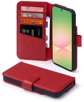 MobyDefend Hoesje - Geschikt voor Samsung Galaxy A36 / Samsung Galaxy A56 - Luxe Leren Wallet Bookcase - Rood