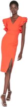 Trendyol Robe droite à manches standard et col en V pour femme