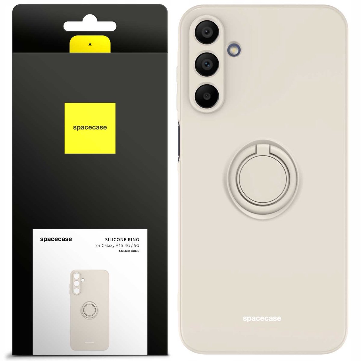 Spacecase Siliconen Case Ring Voor Samsung Galaxy A15 4G 5G Bone