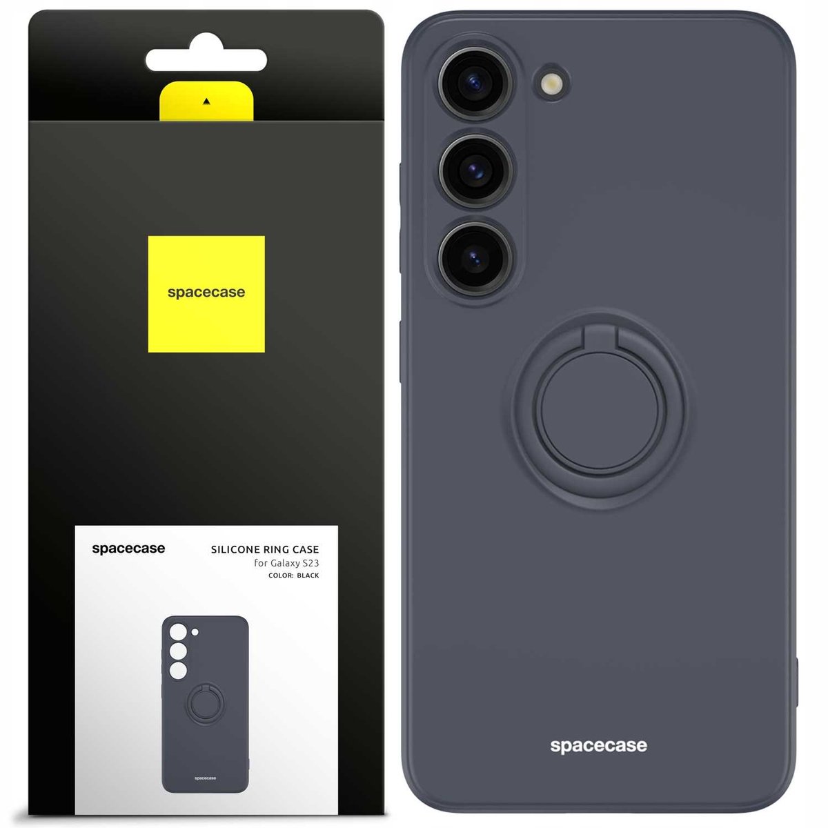 Spacecase Siliconen Ringcase Voor Samsung Galaxy S23 Zwart