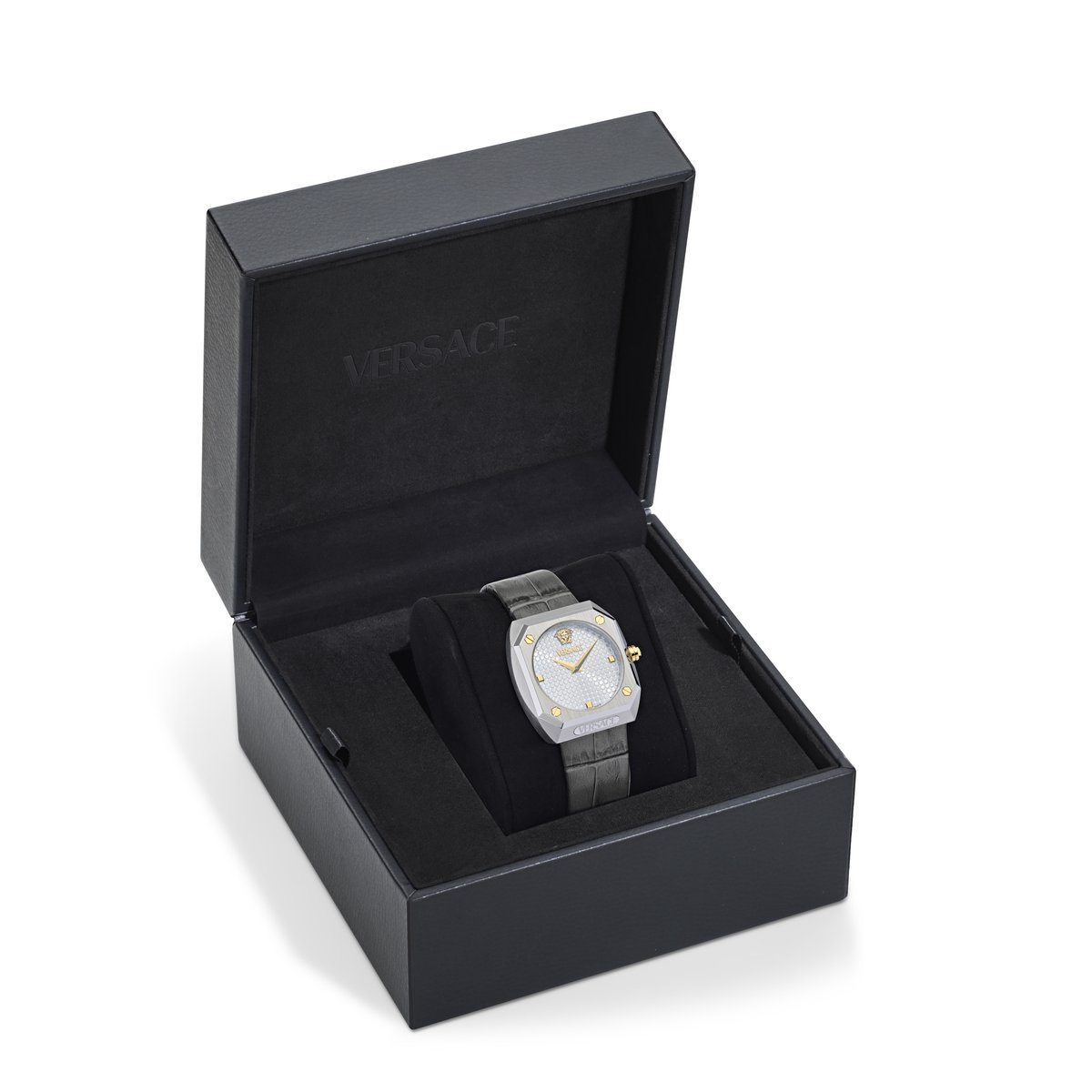 Versace Antares VE9E00124 Horloge - Leer - Grijs - Ø 35 mm