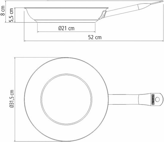 Tramontina Pan van roestvrij staal, 26 cm, roestvrij staal 18/10, niet gecoat, vaatwasmachinebestendig, inductie, ovenbestendig