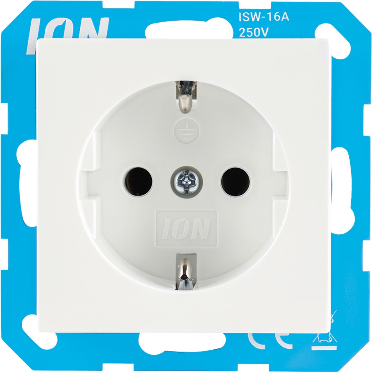 ION V1/J1 inbouwcontactdoos 1-voud randaarde alpin wit