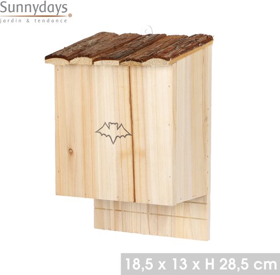 Sunnydays Vleermuiskast - 18 x 29 cm - hout - vleermuizenkasten - slaap vertrek - schuilplaats