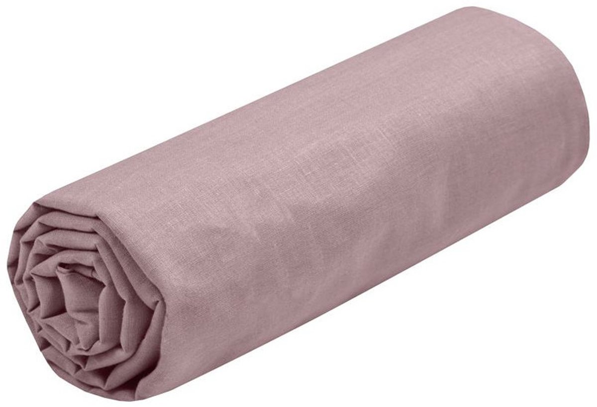 Stof Textiles Hoeslaken Eden - 2-persoons - 160 x 200 cm - oudroze - hotelkwaliteit - ademend katoen - 30 cm matrasdikte