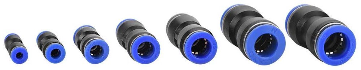 Image of 35 Stks Pneumatische Air Line Connector Rechte Push Connectors - Snelle Montage (OD 4/6/8/10/12/14/16mm)
