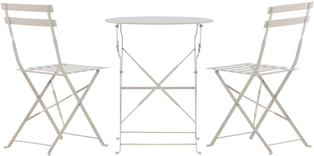 Tao lounge set 1 tafel, 2 stoelen beige.