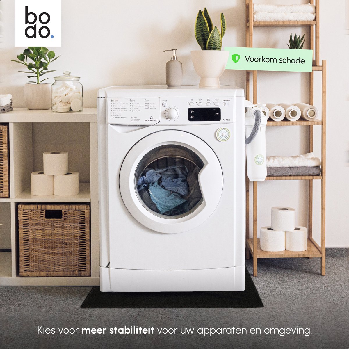 Bodo® Anti Trillingsmat Wasmachine en droger - 60x60x2cm — afbeelding 4