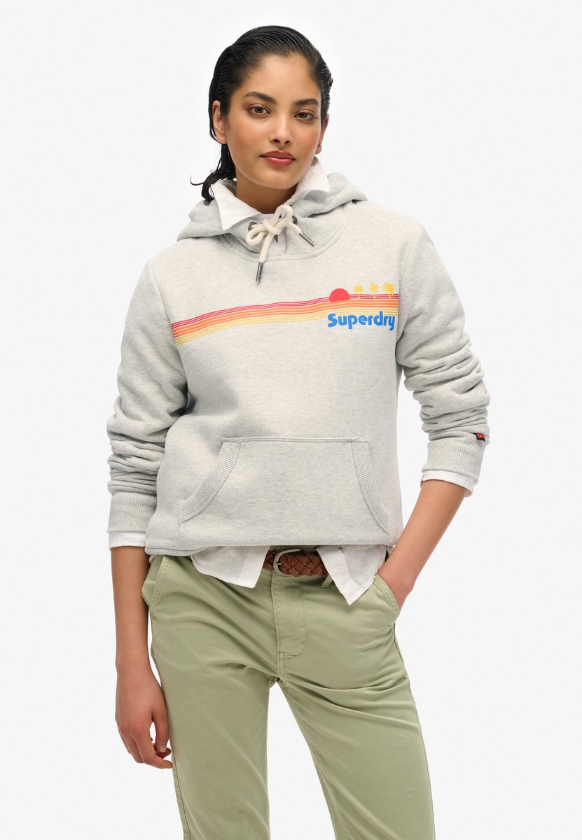 Superdry Rainbow hoodie met strepen Dames Hoodies Grijs