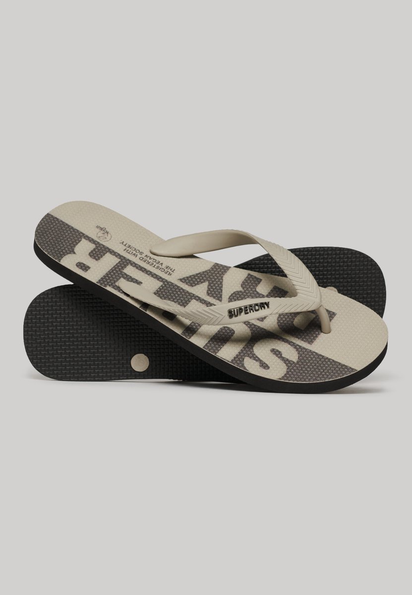 Superdry Vegan Kinderenlippers met logo Heren Slippers Grijs