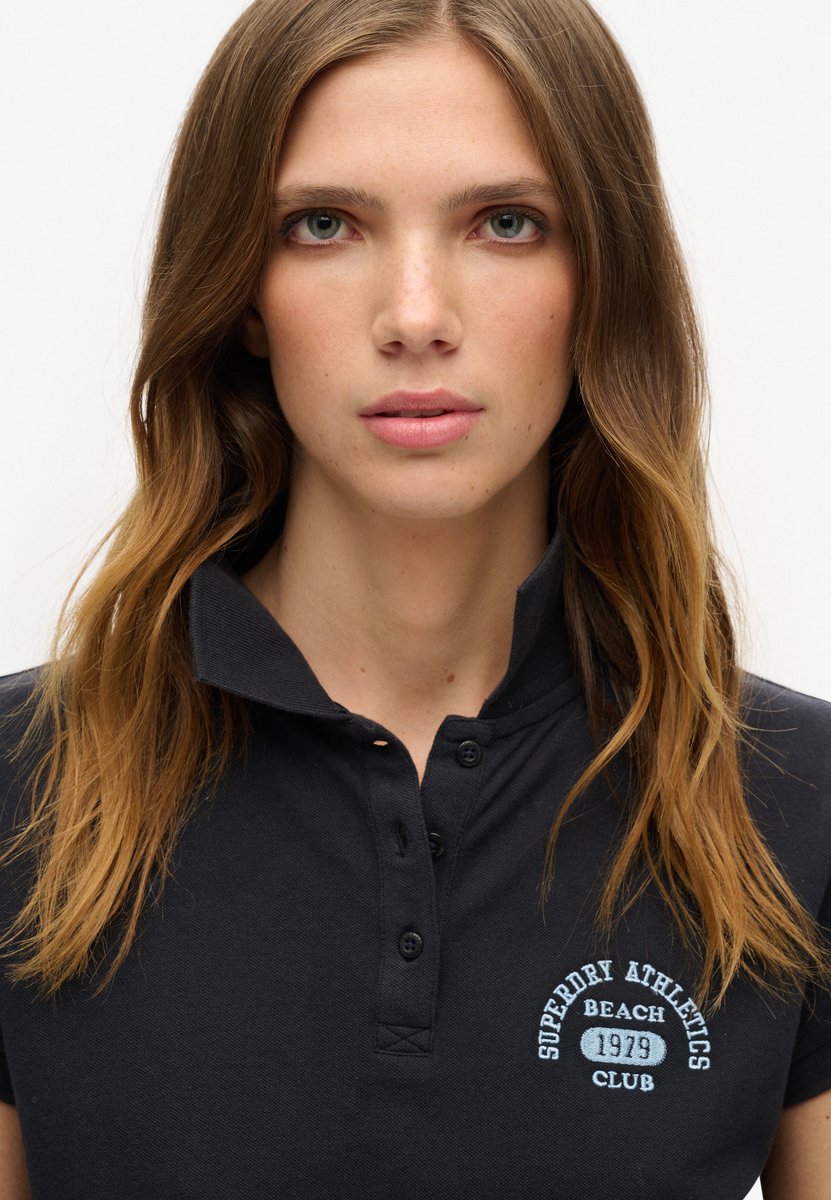Superdry 90s Fitted Korte Mouw Poloshirt XL Vrouw Marineblauw